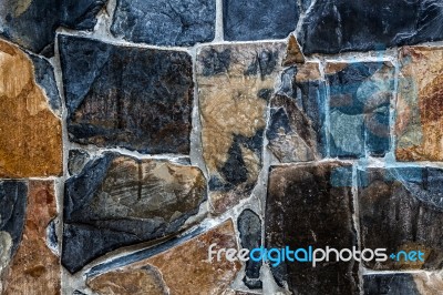 Dark Tone Granite Wall Stock Photo