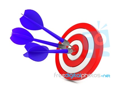 Dart Hitting A Target, Success Concept Stock Image