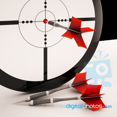 Dart Target Means Focused Successful Aim Stock Image