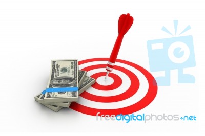 Dartboard And Us Dollar Stock Image