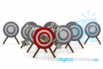 dartboard with Dollar Target Stock Image