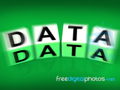 Data Blocks Displays Info Technology Or Database Stock Image