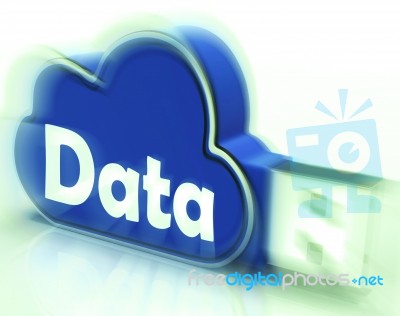 Data Cloud Usb Drive Shows Digital Files And Dataflow Stock Image