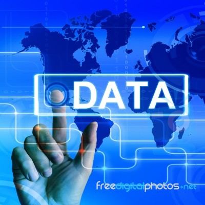 Data Map Displays An International Or Worldwide Database Stock Image