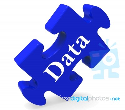 Data Puzzle Shows Digital Info Computing And Archive Stock Image