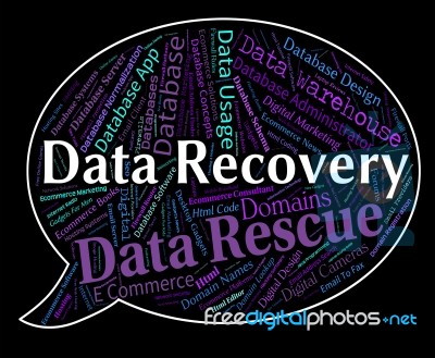 Data Recovery Indicates Getting Back And Bytes Stock Image