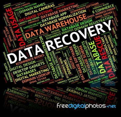 Data Recovery Representing Retrieve And Information Stock Image