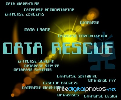 Data Rescue Representing Set Free And Text Stock Image