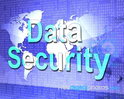 Data Security Means Protect Encrypt And Fact Stock Image