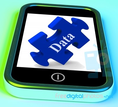 Data Smartphone Means Storing Or Mining Information Stock Image