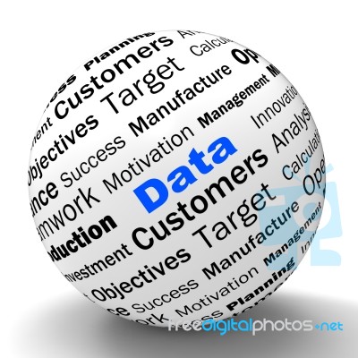 Data Sphere Definition Means Digital Information Or Database Stock Image