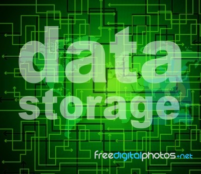 Data Storage Represents Bytes Technology And Filing Stock Image