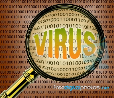 Data Virus Shows Internet Trojan 3d Rendering Stock Image