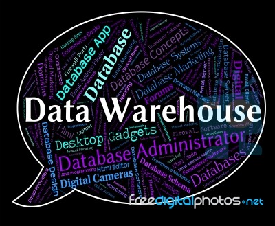 Data Warehouse Represents Facts Fact And Information Stock Image