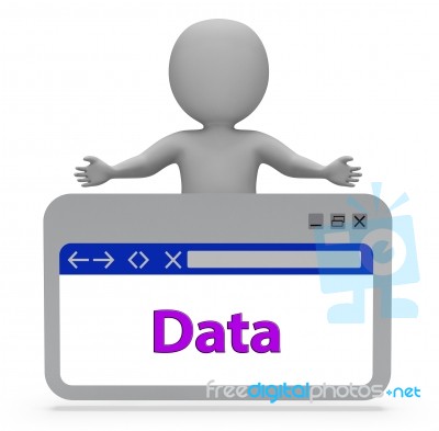 Data Webpage Means Files Facts And Bytes 3d Rendering Stock Image