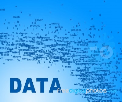 Data Words Means Info Inform And Advisor Stock Image