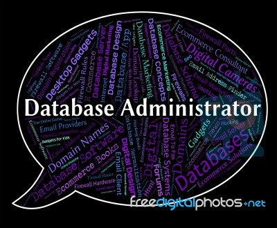 Database Administrator Indicates Head Manager And Official Stock Image