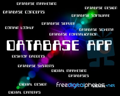 Database App Representing Programs Program And Application Stock Image