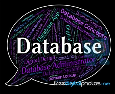 Database Word Indicating Information Computing And Computer Stock Image