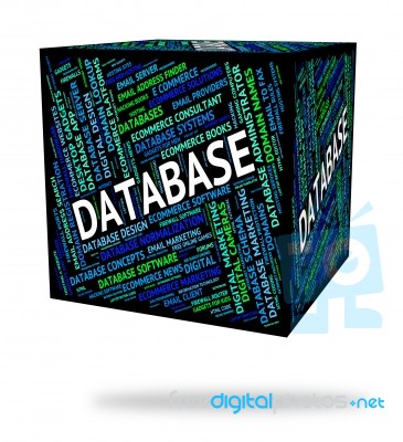 Database Word Shows Computers Storage And Computer Stock Image