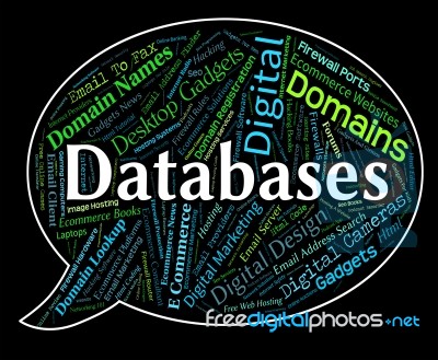 Databases Word Indicates Info Text And Megabyte Stock Image