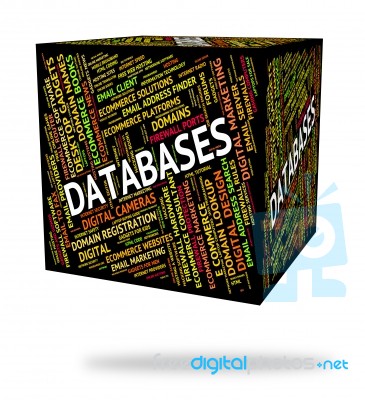 Databases Word Indicates Info Words And Text Stock Image