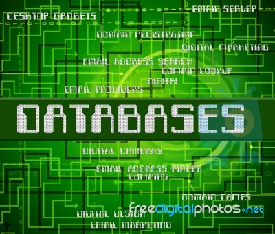 Databases Word Meaning Computing Info And Words Stock Image