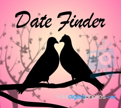 Date Finder Indicates Online Dating And Choose Stock Image