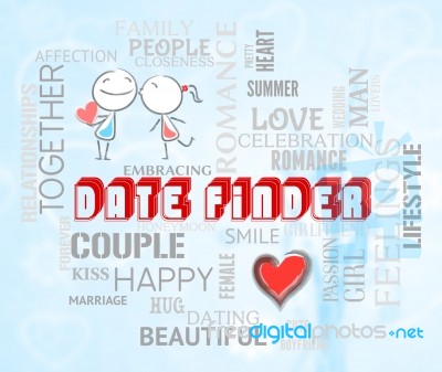 Date Finder Indicates Search For Love Online Stock Image