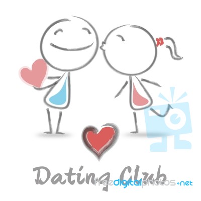 Dating Club Shows Sweethearts And Online Romance Stock Image