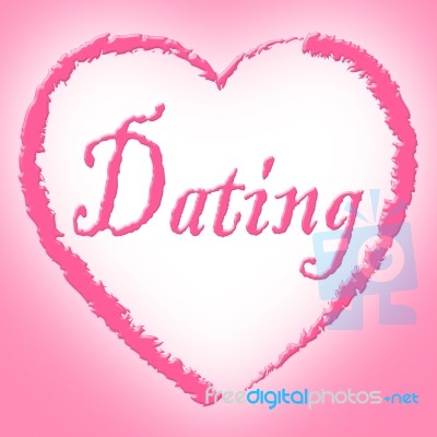 Dating Heart Shows Sweetheart Passionate And Romance Stock Image