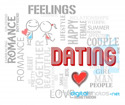 Dating Word Shows Find Love And Romance Stock Image