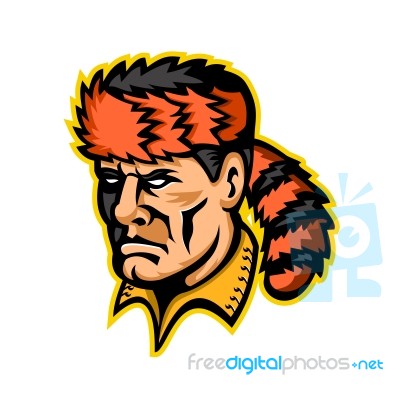 Davy Crockett Mascot Stock Image