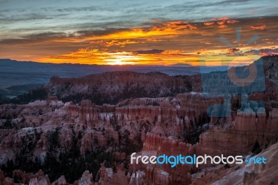 Dawn At Bryce Canyon Stock Photo