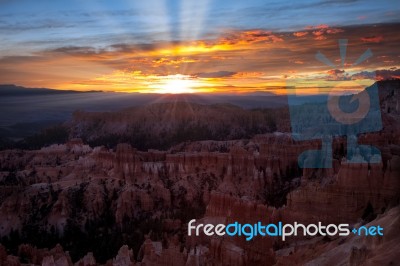 Dawn At Bryce Canyon Stock Photo