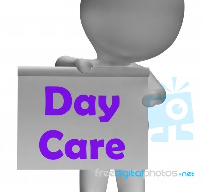 Day Care Sign Means Early Childhood Center Stock Image