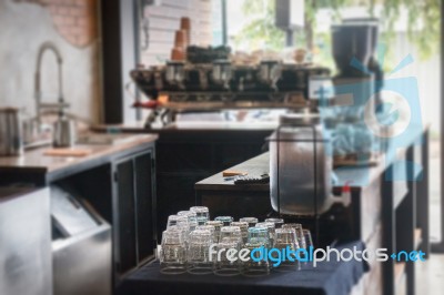 Daytime Indy Espresso Bar Interior Stock Photo