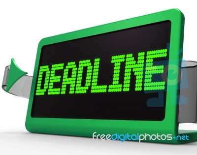 Deadline On Clock Showing Pressure And Countdown Stock Image