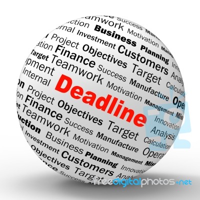 Deadline Sphere Definition Means Job Time Limit Or Finish Date Stock Image