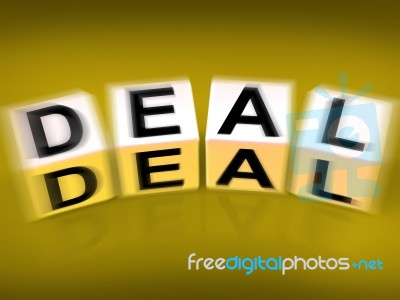 Deal Blocks Displays Dealings Transactions And Agreements Stock Image