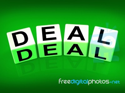 Deal Blocks Show Dealings Transactions And Agreements Stock Image