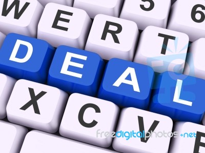 Deal Key Means Agreement Or Dealing Stock Image