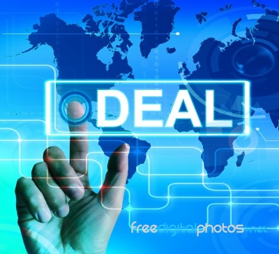 Deal Map Displays Worldwide Or International Agreement Stock Image