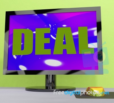 Deal Monitor Shows Trade Contract Or Dealing
 Stock Image