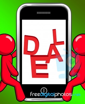 Deal On Phone Displays Agreement Deals Or Contract Stock Image