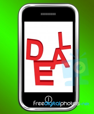 Deal On Phone Showing Agreement Deals Or Contract Stock Image