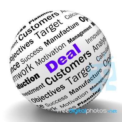 Deal Sphere Definition Shows Special Promotions Or Trades Stock Image