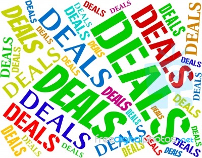 Deals Words Represents Agreement Text And Dealings Stock Image