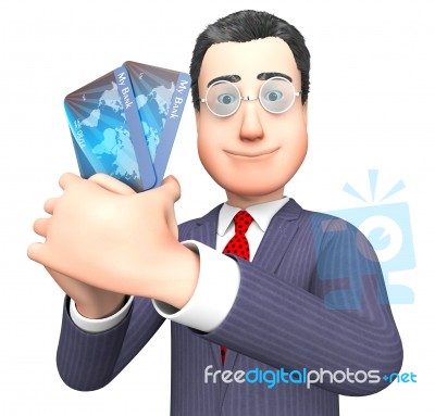 Debit Card Means Credit Cards And Bankruptcy 3d Rendering Stock Image