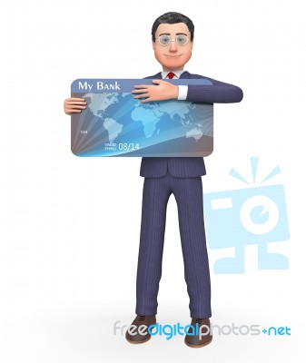 Debit Card Represents Credit Cards And Bankruptcy 3d Rendering Stock Image